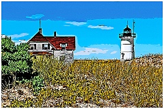 Race Point Lighthouse on Cape Cod -Digital Painting